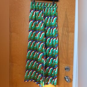 Zara Multicolor Satin Patterned Pants